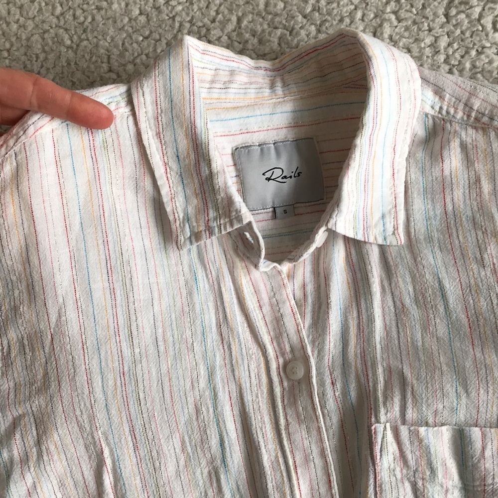 Rails Val linen tie front shirt S - Picture 6 of 13